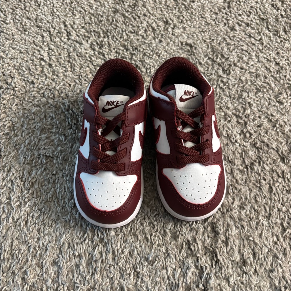Nike Dunk Kids Sneakers - Burgundy and White